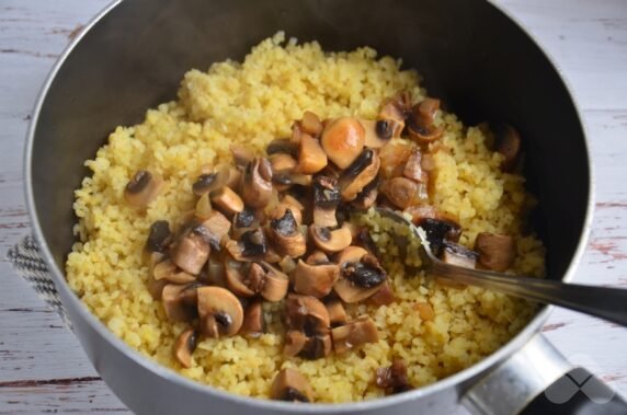 Bulgur with mushrooms and onions - recipe photo, step 5