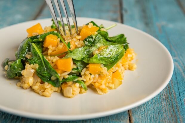 Bulgur with pumpkin and spinach Bulgur with pumpkin and spinach
