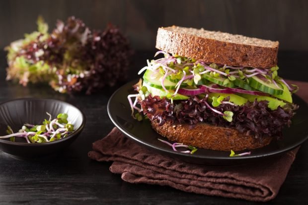 Business sandwich and vegetables Business sandwich and vegetables
