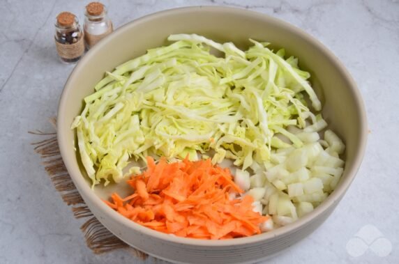 Cabbage stewed with chicken - recipe photo, step 2