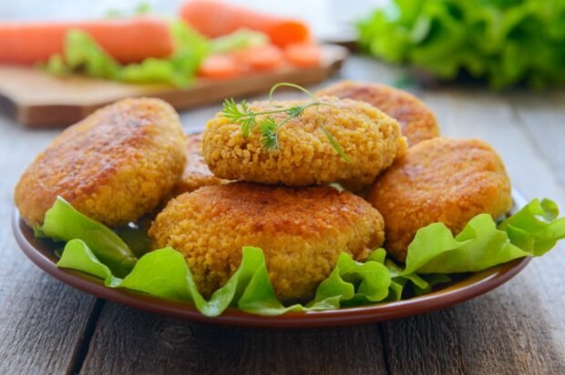 Carrot cutlets in panning Carrot cutlets in panning