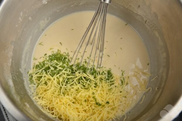 Cheese pancakes with dill - recipe photo, step 4