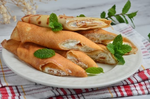 Custard pancakes with cottage cheese Custard pancakes with cottage cheese