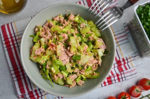 Dietary salad with celery and tuna Dietary salad with celery and tuna