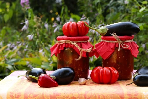 Eggplant in tomato for the winter Eggplant in tomato for the winter