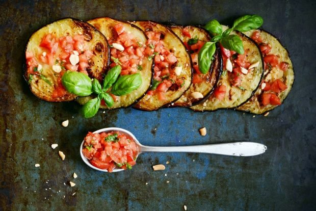 Eggplant with tomato salsa Eggplant with tomato salsa