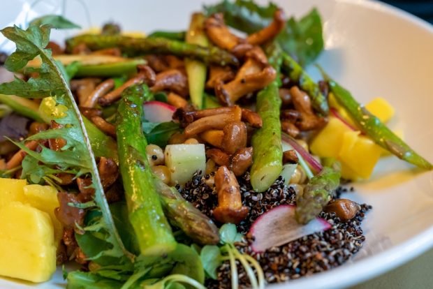 Film salad, mango and mushrooms Film salad, mango and mushrooms