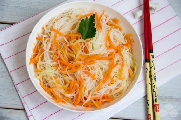 Funchose salad, Korean carrots and cucumbers