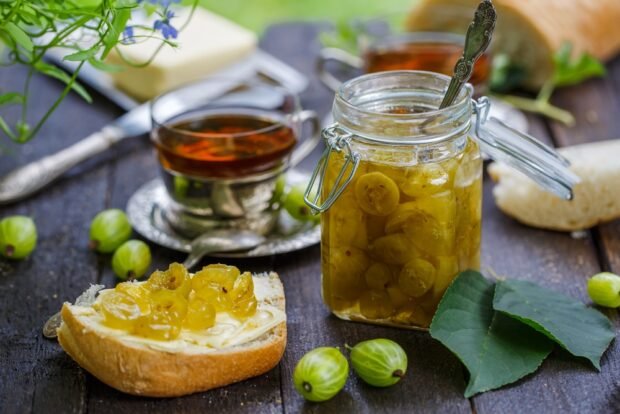 Gooseberry jam with pieces of berries Gooseberry jam with pieces of berries