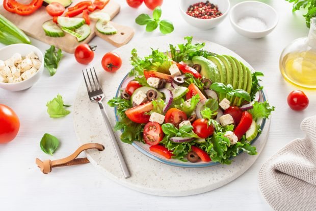 Greek salad with avocado Greek salad with avocado