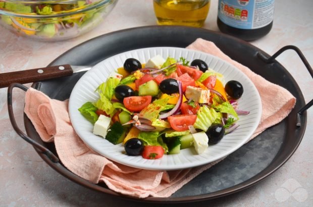 Greek salad with brass and herbs Greek salad with brass and herbs
