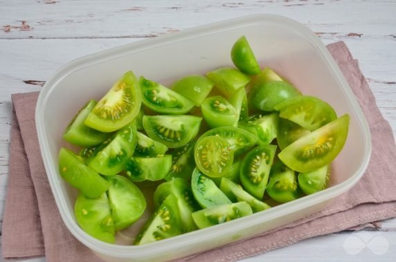 Green tomatoes in Korean - recipe photo, step 1