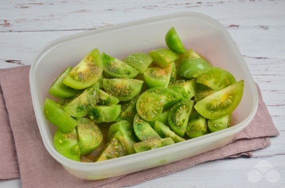 Green tomatoes in Korean - recipe photo, step 2