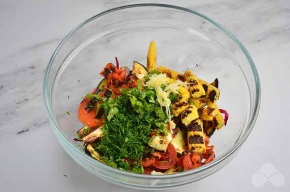 Grilewarle warm vegetable salad - recipe photo, step 8