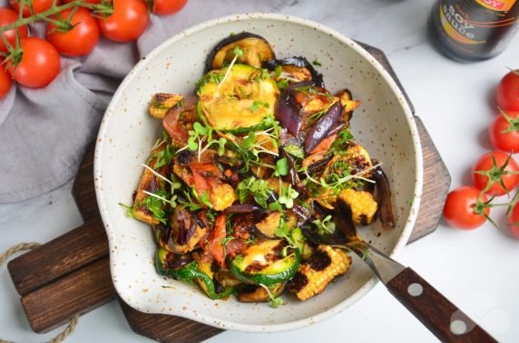 Grilewarle warm vegetable salad - recipe photo, step 9