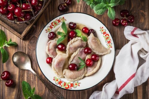 Homemade dumplings with cherries Homemade dumplings with cherries
