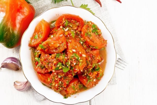 Korean tomatoes with greens Korean tomatoes with greens