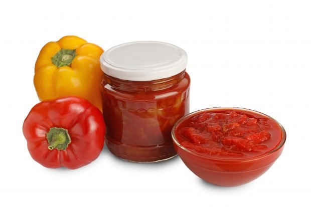 Lecho from Bulgarian pepper with tomato juice for the winter Lecho from Bulgarian pepper with tomato juice for the winter