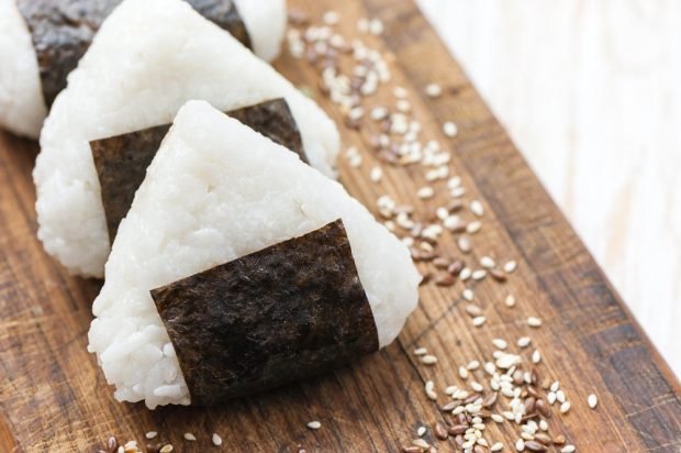 Onigiri with cucumber Onigiri with cucumber