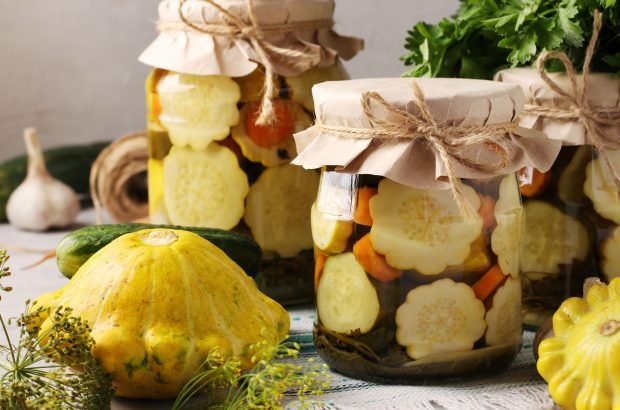 Patissons with carrots and onions for the winter without sterilization Patissons with carrots and onions for the winter without sterilization