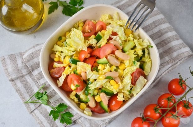 Peking cabbage and beans salad Peking cabbage and beans salad