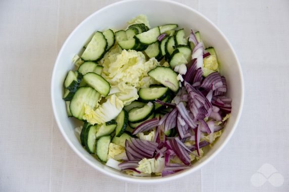 Peking cabbage with cucumbers - recipe photo, step 1