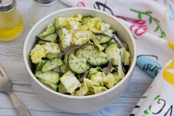 Peking cabbage with cucumbers - recipe photo, step 3