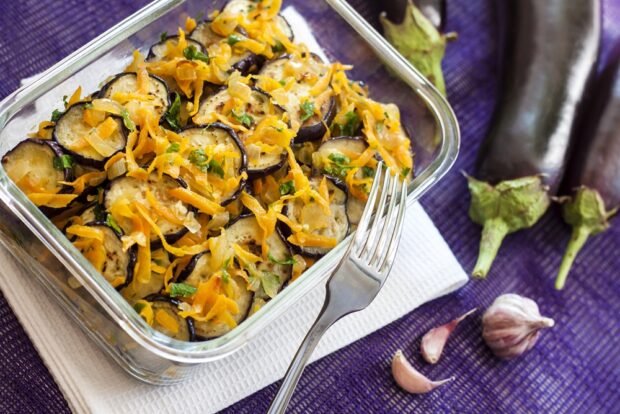 Pickled fried eggplant with carrots Pickled fried eggplant with carrots