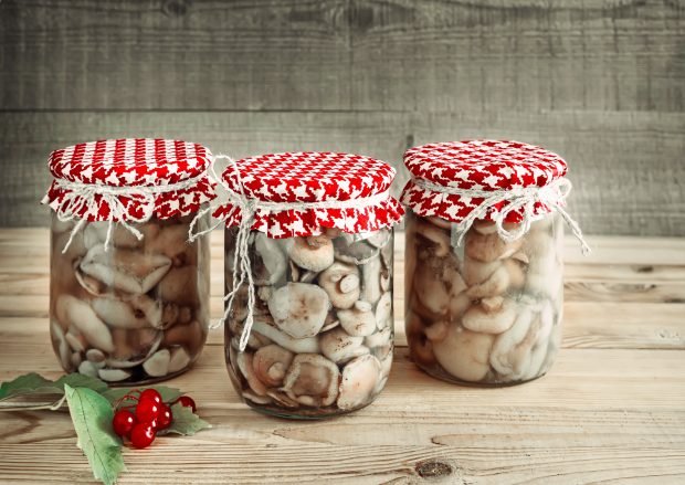 Pickled mushrooms of the sign Pickled mushrooms of the sign