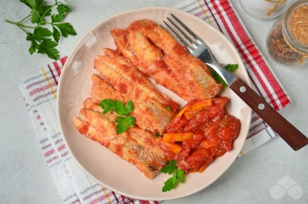 Plow with tomatoes and paprika in the oven Plow with tomatoes and paprika in the oven