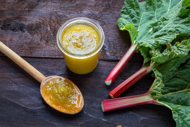 Rhubarb jam with sugar for the winter Rhubarb jam with sugar for the winter