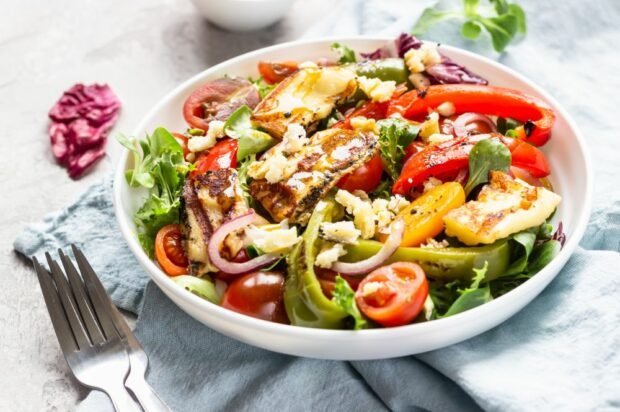 Salad with Adyghe cheese and grilled vegetables Salad with Adyghe cheese and grilled vegetables