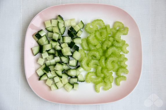 Salad with chicken, eggs and celery - recipe photo, step 2