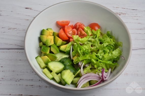 Salad with fish canned food and avocado - recipe photo, step 1