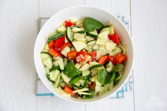 Salad with fresh vegetables and cinema - recipe photo, step 3