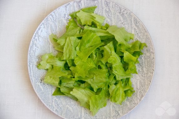 Salad with red fish, corn and vegetables - recipe photo, step 3
