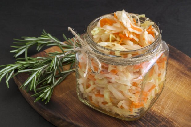 Sauerkraut in a bank for the winter Sauerkraut in a bank for the winter