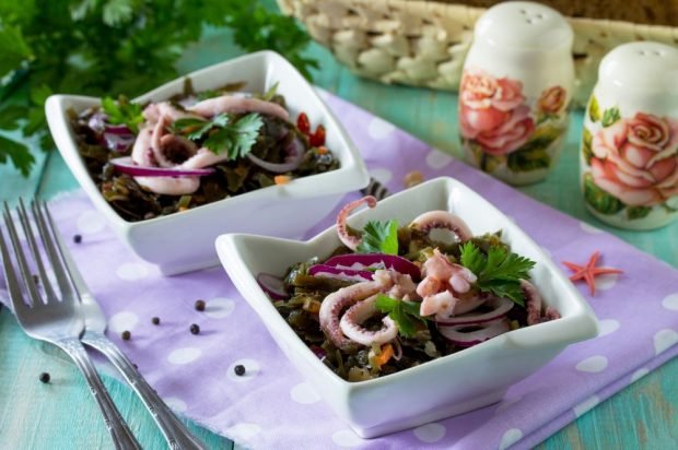 Sea cabbage salad, octopus and pickled bow