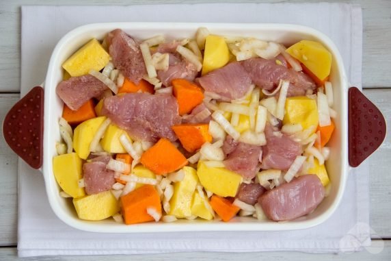 Star from turkey, potatoes and pumpkin in the oven - recipe photo, step 5