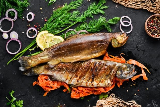 Trout with carrots in the oven Trout with carrots in the oven