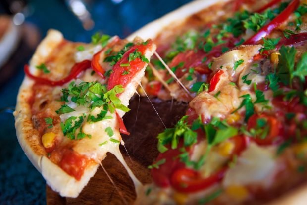 Vegetable pizza with corn Vegetable pizza with corn