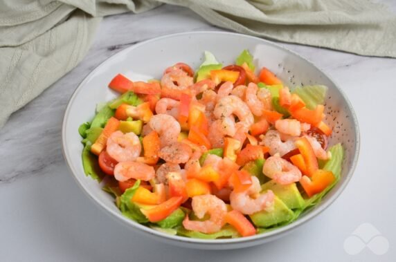 Vegetable salad with shrimp - recipe photo, step 7