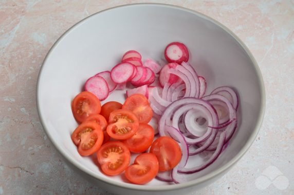 Vegetable salad with solid cheese - recipe photo, step 1