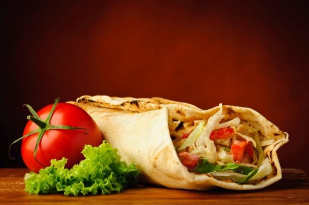 Vegetable shawarma without meat