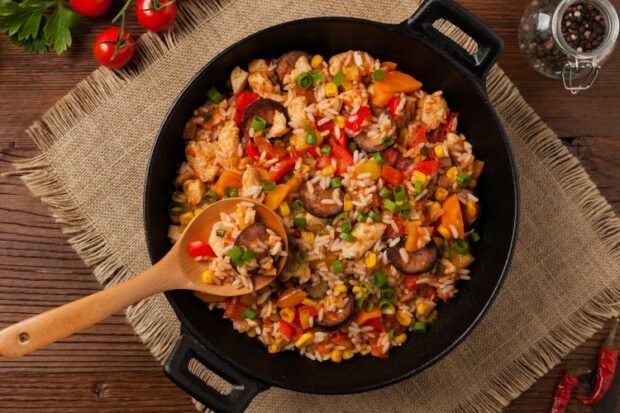 Vegetable stew with chicken and rice Vegetable stew with chicken and rice