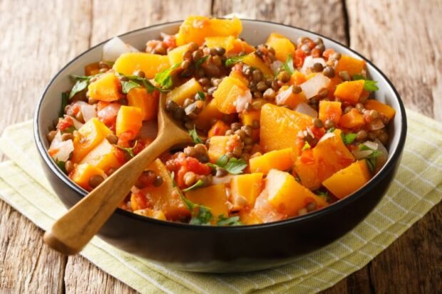 Vegetable stew with pumpkin and lentils Vegetable stew with pumpkin and lentils