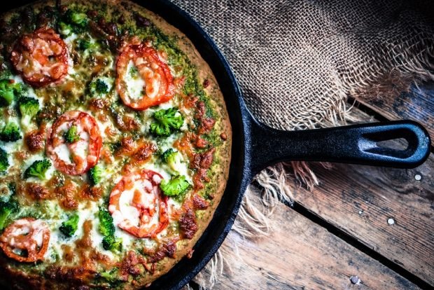 Vegetarian pizza in a pan Vegetarian pizza in a pan