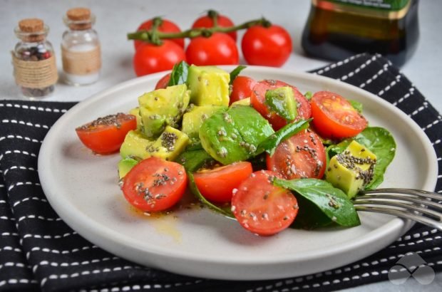 Vegetarian salad with avocado and chia seeds Vegetarian salad with avocado and chia seeds