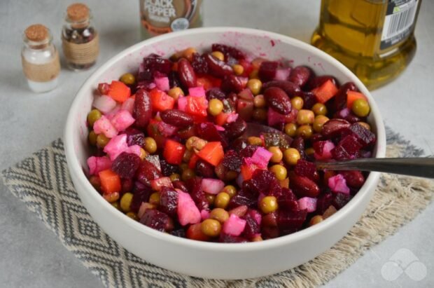 Vinaigrette with green peas and beans - recipe photo, step 5