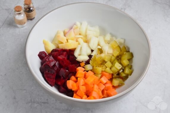Vinaigrette with Korean carrots - recipe photo, step 2